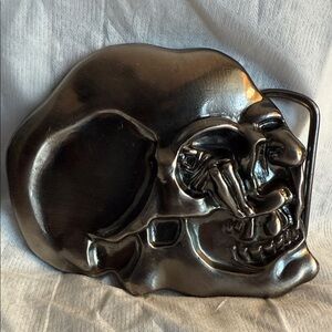 Vintage Heinrich Kley Cloudburst Skull Nude tribute Belt Buckle